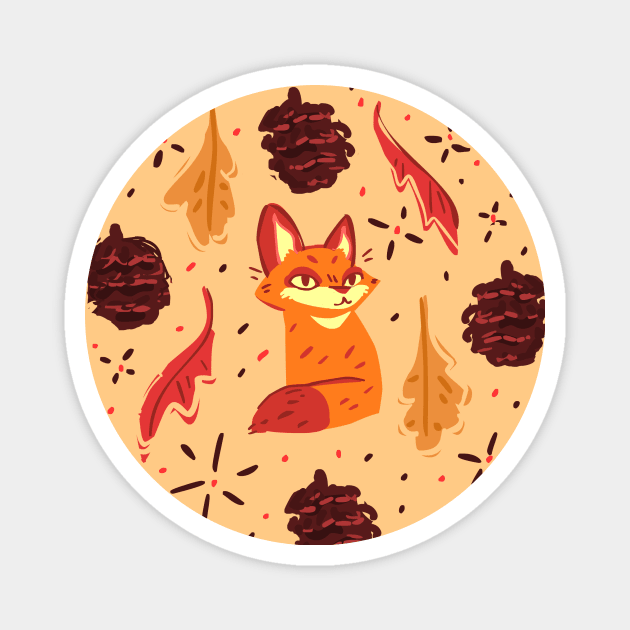 Fall Fox Vibes Magnet by sky665